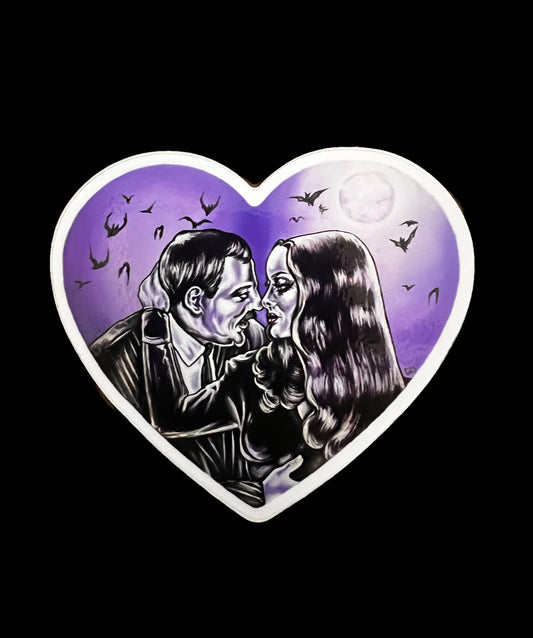 "Addams" Heart Shaped Sticker