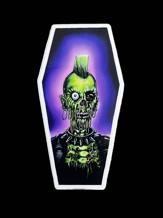 "Living Dead" Coffin Shaped Sticker