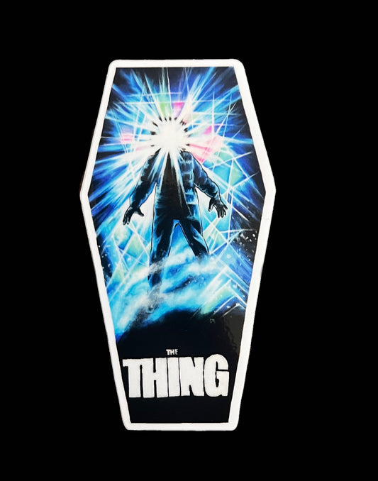 "The Thing" Coffin Shaped Sticker